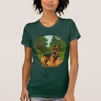 T-shirt German Shepherd Forest Adventure Dog
