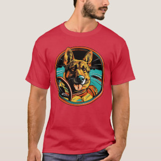 T-shirt German Shepherd Funny Dog Racing Car Driver Pet gi