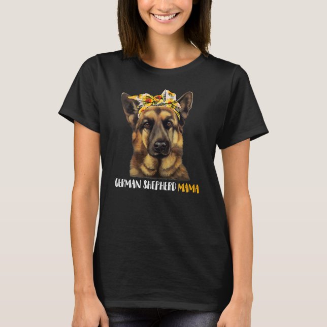 T-shirt German Shepherd Mama Dog German (Devant)