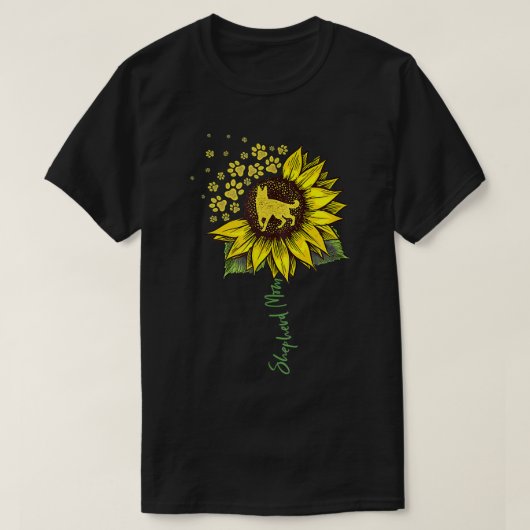 T-shirt German Shepherd Maman Sunflower Shepherd Venin Dog (Design devant)