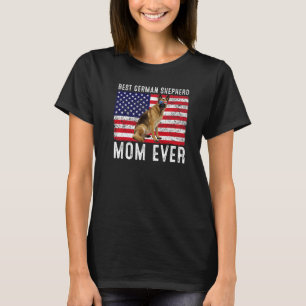 T-shirt German Shepherd Mom Usa American Flag Dog Owg