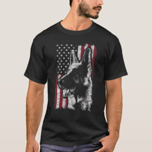 T-shirt German Shepherd Us Flag 4th Of July America Dog 2