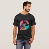 T-shirt German Shepherd Vaporwave Retrowave Aesthetic (Devant entier)