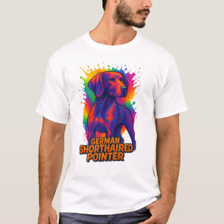 T-shirt German Shorthaired Pointer Pop Art – Colorful Neon