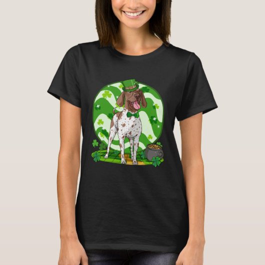 T-shirt German Shorthaired St Patrick s Day Leprechaun (Devant)