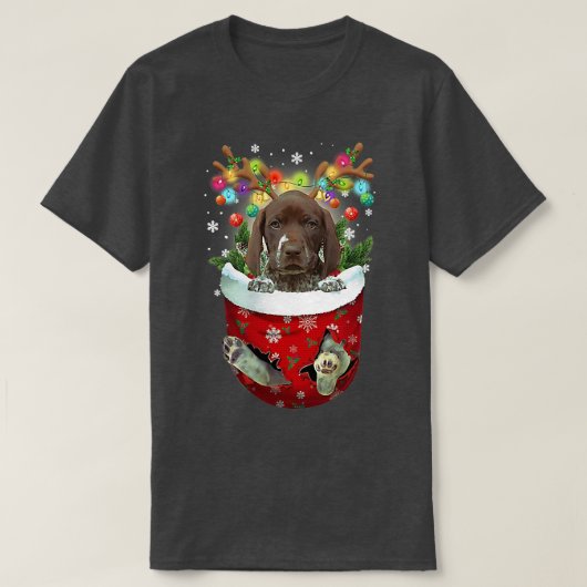 T-shirt German Shorthred Pointer Snow Pocket Dogs Chris (Design devant)