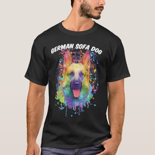 T-shirt German Sofa Dog German Shepherd Humor Shepard (Devant)