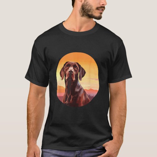 T-shirt German Wire Hair Dog Cute Dog Breed Design 1 (Devant)