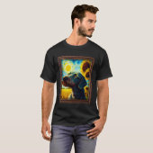 T-shirt German Wirehaired Pointer Painting Sunflower Flowe (Devant entier)