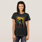 T-shirt German Wirehaired Pointer Painting Sunflower Flowe (Devant entier)