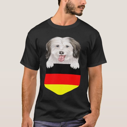 T-shirt Germany Flag Coton de Tulear Dog In Pocket (Devant)