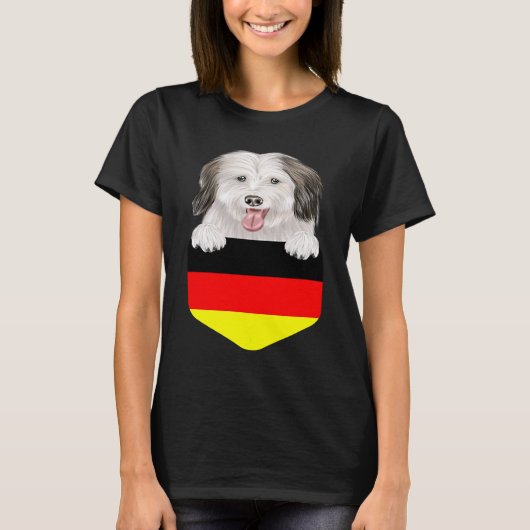 T-shirt Germany Flag Coton de Tulear Dog In Pocket (Devant)
