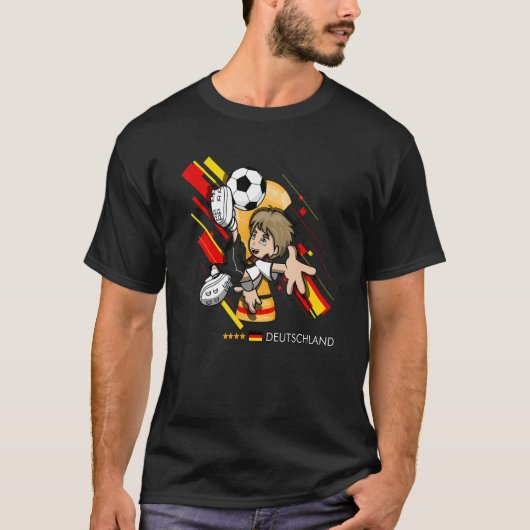T-shirt Germany Flag Kids Playing Soccer Goal Dabbing (Devant)