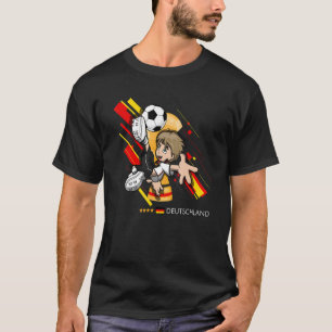 T-shirt Germany Flag Kids Playing Soccer Goal Dabbing
