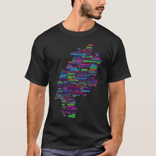 T-shirt Germany Range Map Hessen States (Devant)