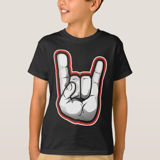 T-shirt Geste de main de klaxons de diable (Devant)