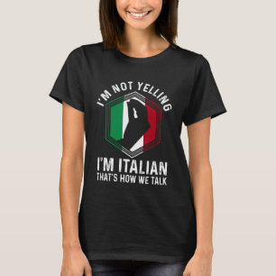 T-shirt Gestes main des racines italiennes Je ne hurle pas