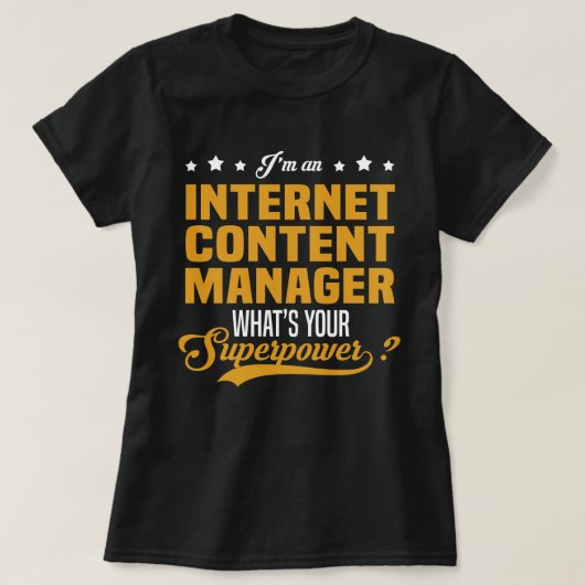 T-shirt Gestionnaire de contenu Internet (Design devant)
