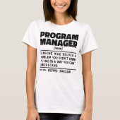 T-shirt Gestionnaire de programme Noun Funny Chef d'équipe (Devant)