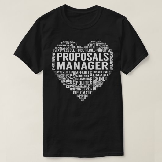 T-shirt Gestionnaire de propositions Coeur (Design devant)