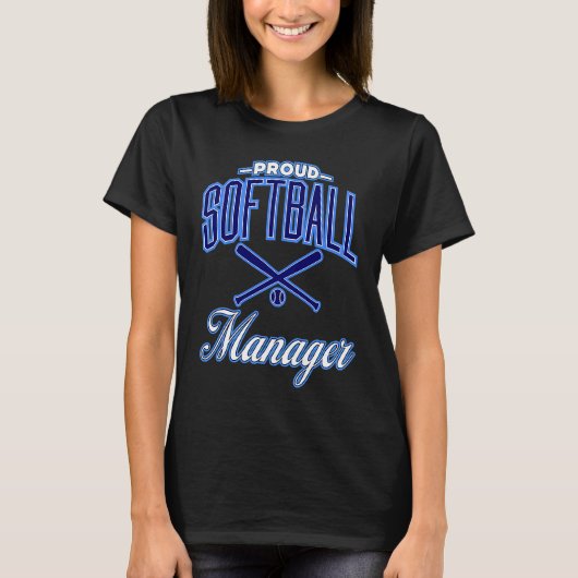 T-shirt Gestionnaire de softball pour femmes et hommes (Devant)