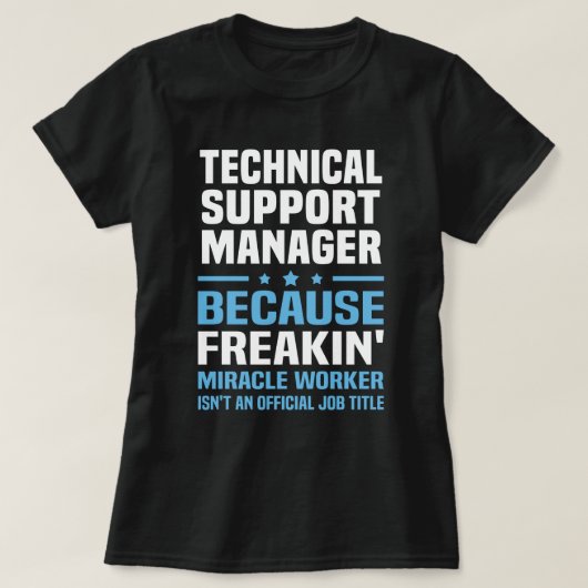 T-shirt Gestionnaire du support technique (Design devant)