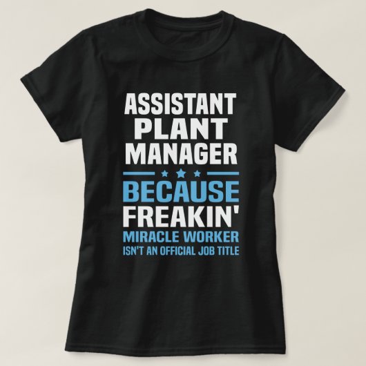 T-shirt Gestionnaire Plante adjoint (Design devant)