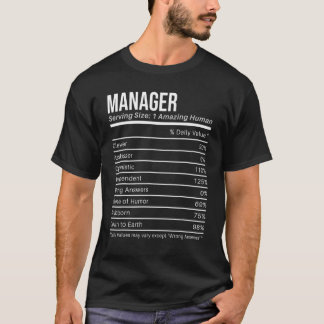 T-shirt gestionnaire Valeurs nutritionnelles Valeur nutrit