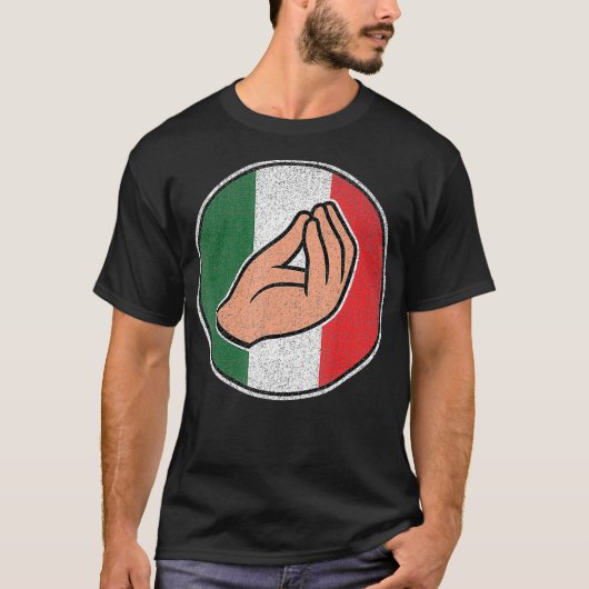 T-shirt Gesture à main italienne avec drapeau italien (Devant)