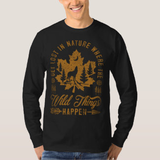 T-shirt Get Lost In Nature Where Wild Things Happen Wolf 8