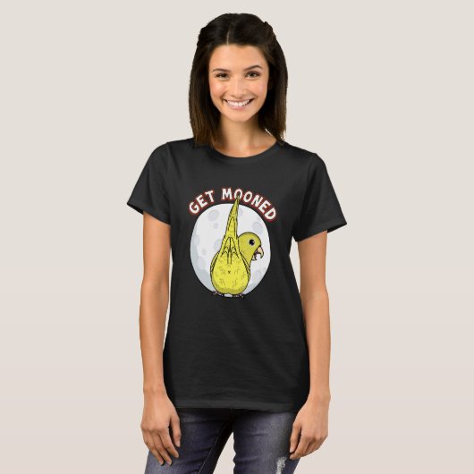 T-shirt Get Mooned I Parrot Underfluffies I Yellow Parrotl (Devant entier)