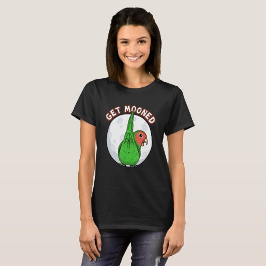 T-shirt Get Mooned I Parrot Underfluffies Rosy-faced Green (Devant entier)