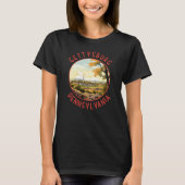 T-shirt Gettysburg Pennsylvanie Retro Cercle en détresse (Devant)
