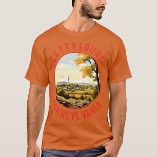 T-shirt Gettysburg Pennsylvanie Retro Cercle en détresse