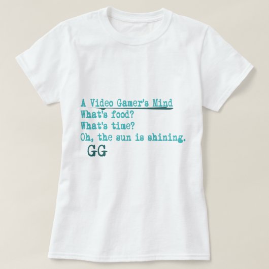 T-shirt gg visuel d'esprit de gamers (Design devant)