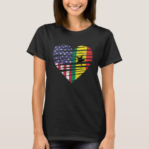 T-shirt Ghana American Gros Coeur USA Patriot Heritage Mo