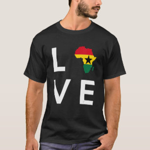 T-shirt Ghana Drapeau Aimer Afrique Continent Silhouette p
