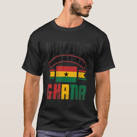 T-shirt Ghana Ghanaian Ghana Flag Happiest When Im In Ghan (Devant)