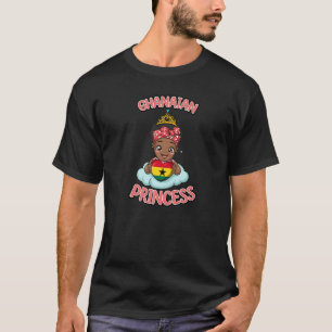 T-shirt Ghana Ghanéen Coeur Afrique Fière Princesse Drapea