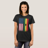 T-shirt Ghana Ghanéen États-Unis Drapeaux Fiers États-Unis (Devant entier)