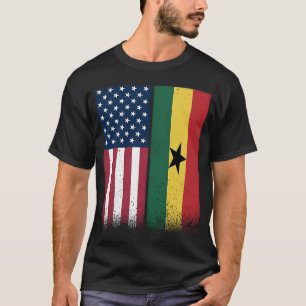T-shirt Ghana Ghanéen États-Unis Drapeaux Fiers États-Unis