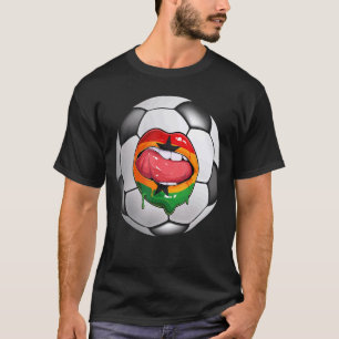 T-shirt Ghana Soccer Fan Ghanéen Drapeau Bouche