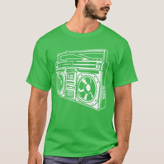T-shirt Ghetto Blaster 80 s 90 s Hip Hip Rap Classic retro (Devant)