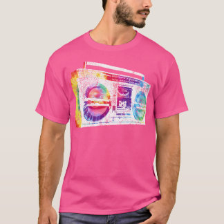 T-shirt Ghetto Blaster Boombox Radio Hip hop Music Tie Dye