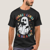 T-shirt Ghost Black Chat Oubliez Candy Donne-Moi Chat Hall (Devant)