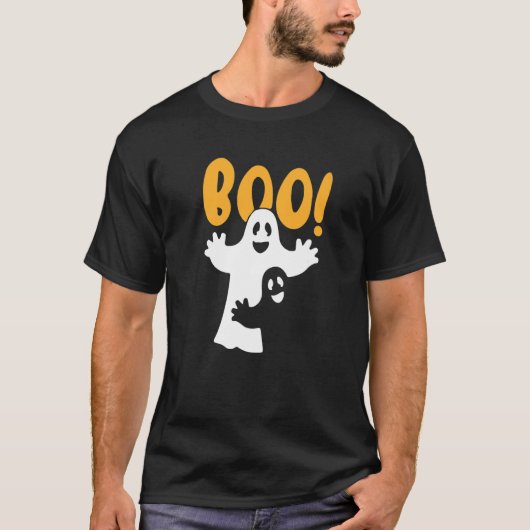 T-shirt Ghost Boo Lazy Costume Halloween Spirit Ghoul (Devant)