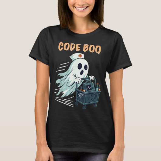 T-shirt Ghost Code Boo In The Icu Nursing Gift For Hallowe (Devant)