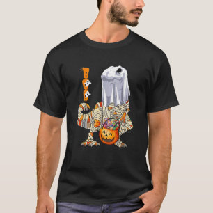 T-shirt Ghost Dinosaur rex Boo Halloween Garçons Hommes Pu