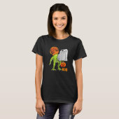 T-shirt Ghost Dinosaur rex Boo Halloween Pumpkin Boys Kid (Devant entier)
