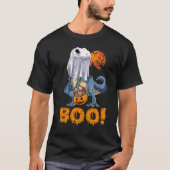 T-shirt Ghost Dinosaur T rex Funny Boo Halloween garçons H (Devant)